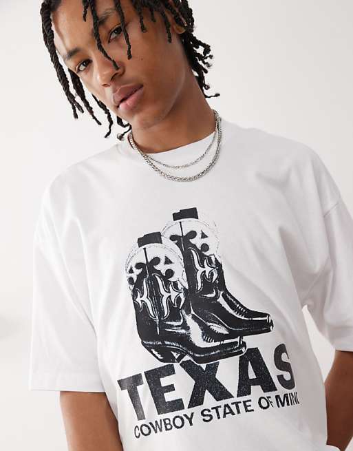 COLLUSION Western Cowboy Texas Graphic T-shirt In White