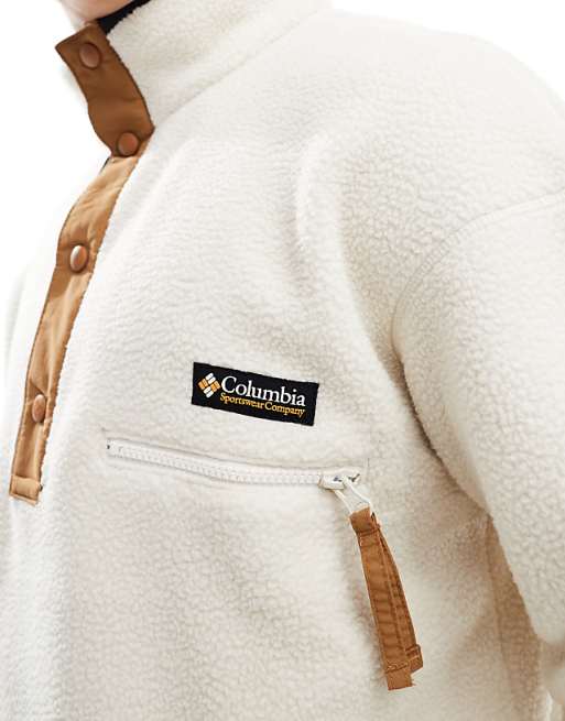 Columbia Helvetia II Half Snap Fleece In White