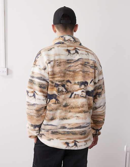 Columbia Helvetia II Printed Half Snap Fleece In Yellow