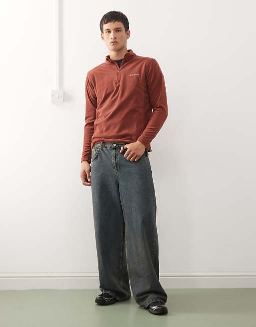 Columbia Klamath Range II Half Zip Fleece In Burgundy