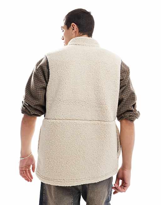 Columbia Mountainside Heavyweight Fleece Gilet In Stone
