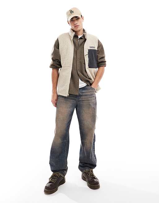 Columbia Mountainside Heavyweight Fleece Gilet In Stone