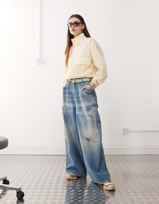 Columbia Paracutie cropped cargo windbreaker in buttermilk