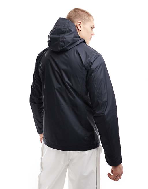 Columbia Pouring Adventure Hooded Rain Jacket In Black