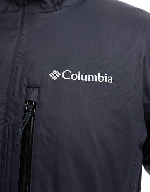Columbia Pouring Adventure Hooded Rain Jacket In Black