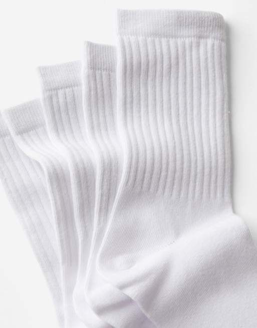Cotton On 5pk Crew Sock In White - WHITE