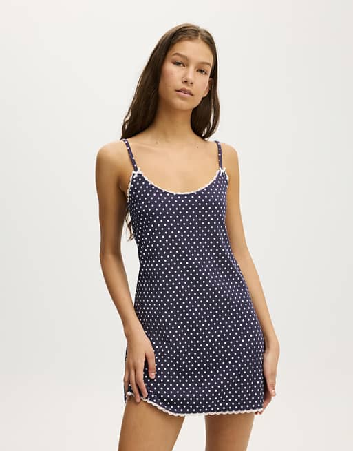 Cotton On 90 s cami nightie in navy