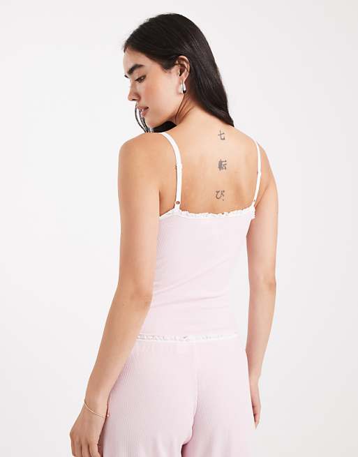 Cotton On Sleep Waffle Square Neck Cami Top In Blushing Bride Co-ord