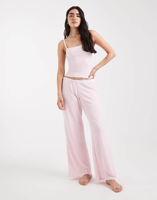 Cotton On Sleep Waffle Square Neck Cami Top In Blushing Bride Co-ord