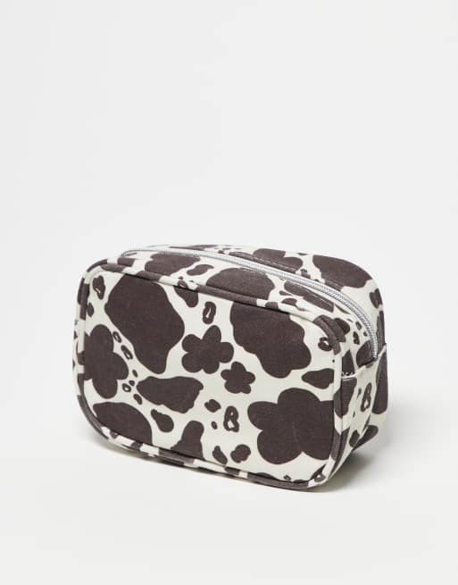 Daisy Street Cow Print Makeup Bag