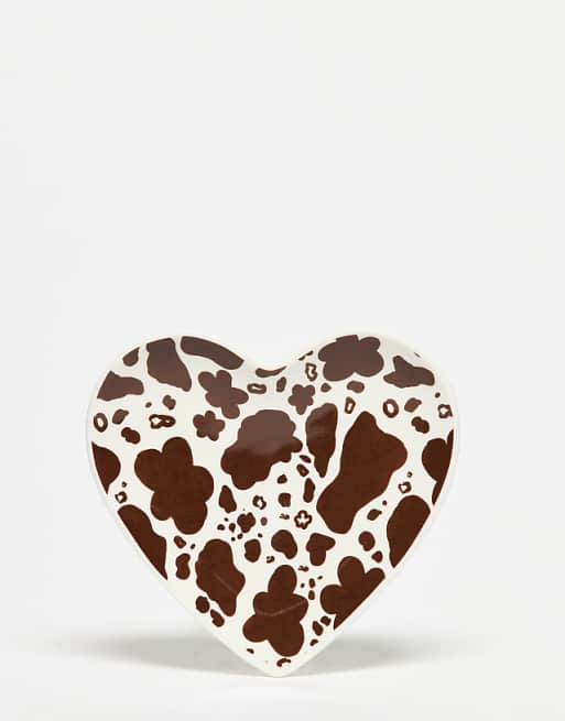 Daisy Street cow print trinket dish