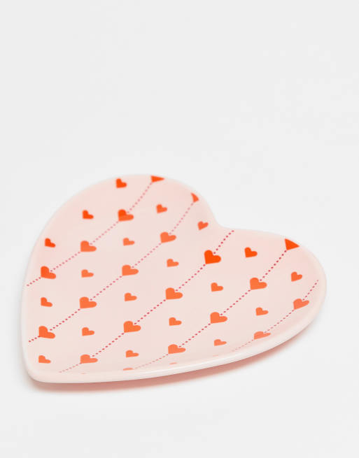 Daisy Street Heart Trinket Dish In Pink