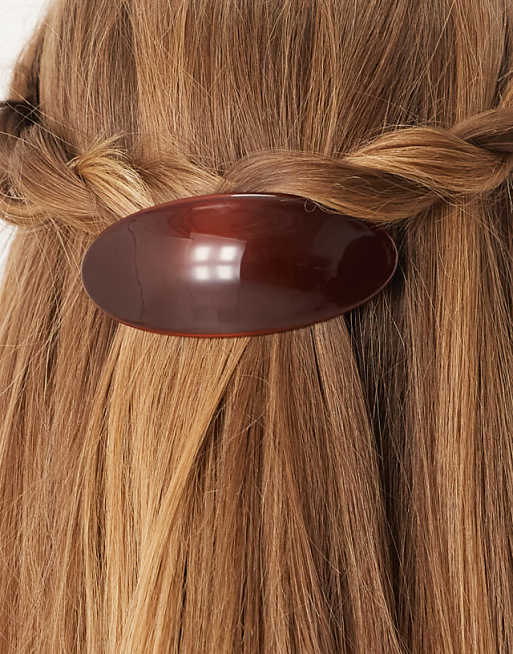 DesignB London barette hair clip in burgundy