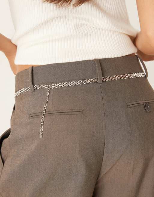 DesignB London Chain Belt In Silver