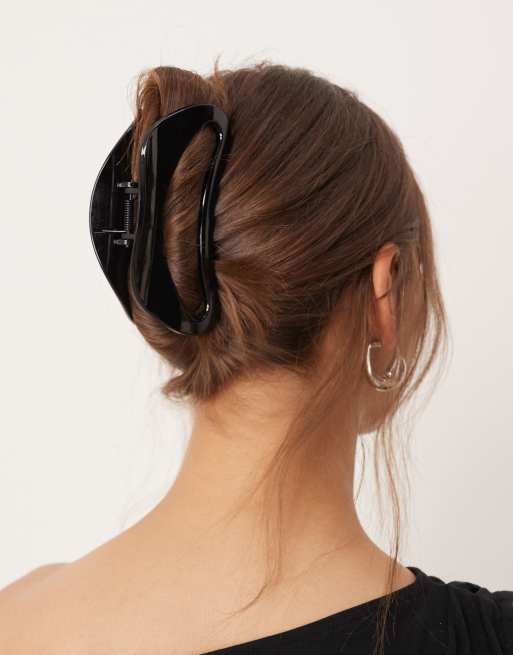 DesignB London Curved Hair Claw Clip In Black