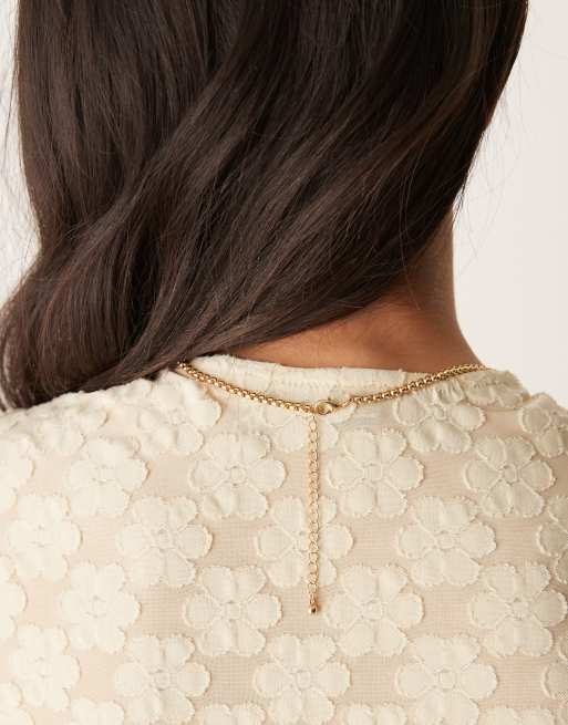 DesignB London Knot Detail Lariat Necklace In Gold