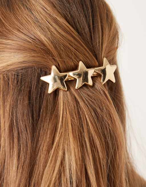 DesignB London Statement Star Barette Hair Clip In Gold