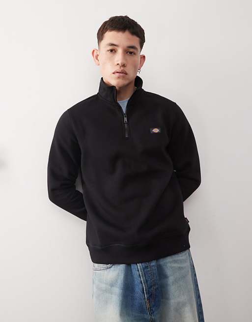 Dickies Oakport 1/4 Zip Sweatshirt In Black