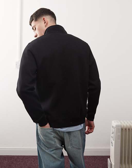 Dickies Oakport 1/4 Zip Sweatshirt In Black