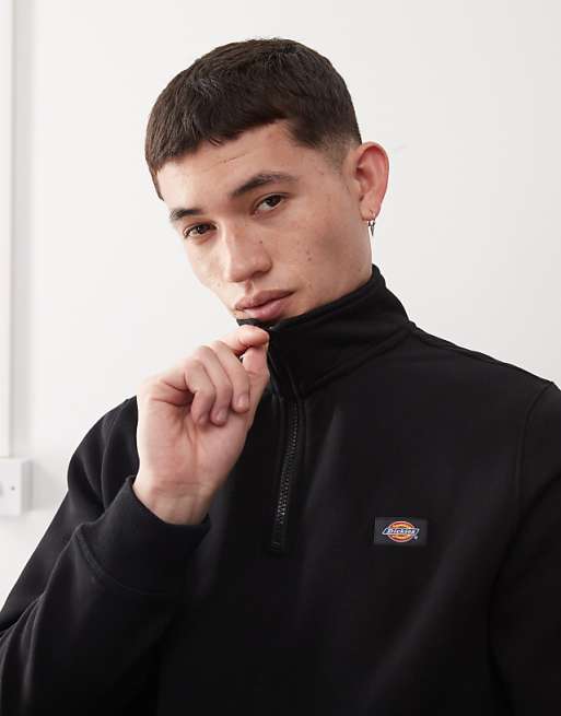 Dickies oakport 1/4 zip sweatshirt in black