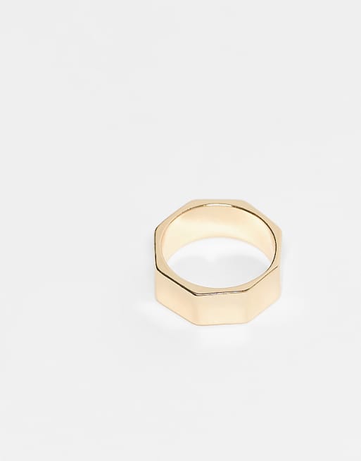 Faded Future angular band ring in gold
