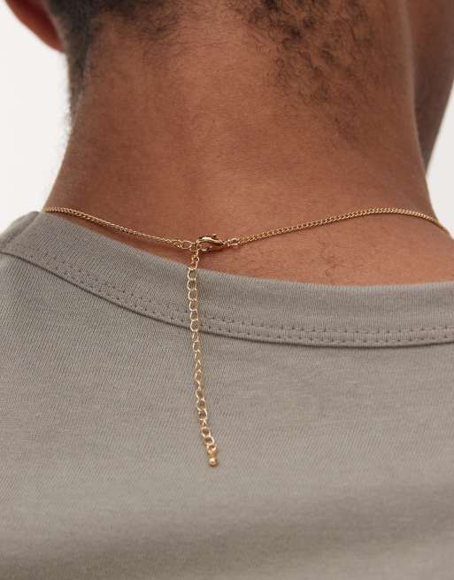 Faded Future Blue Resin Pendant Necklace In Gold