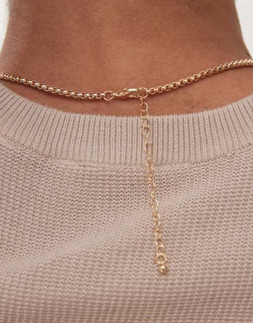 Faded Future Box Chain Necklace In Gold