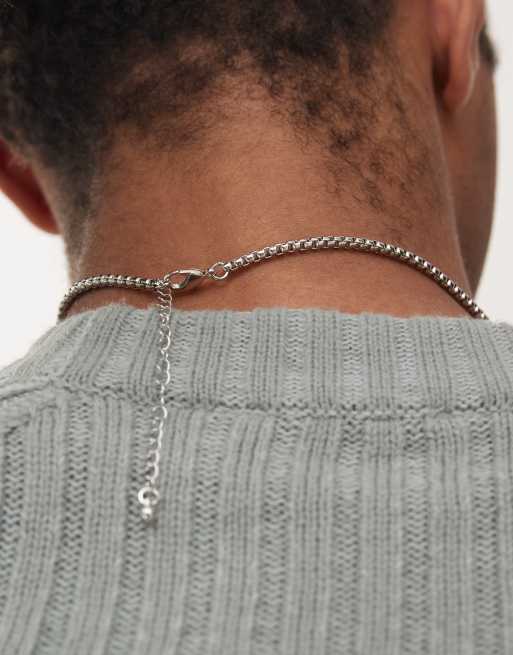 Faded Future Box Chain Necklace In Silver