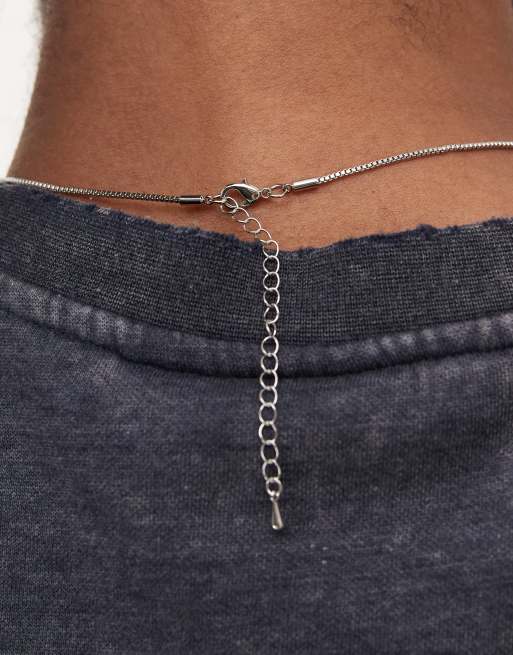 Faded Future Lightning Bolt Pendant Chain Necklace In Silver