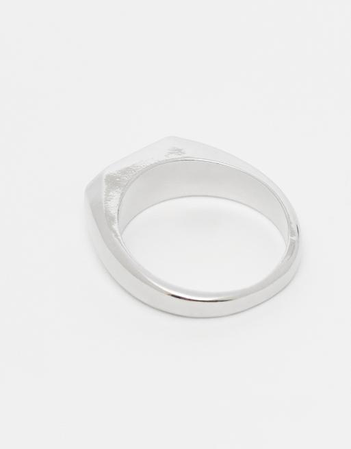 Faded Future Resin Stone Signet Ring In Silver