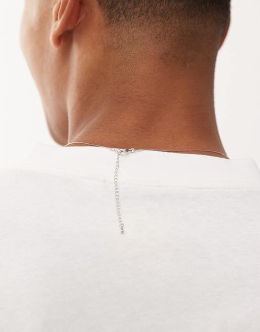 Faded Future Thin Box Chain Necklace In Silver