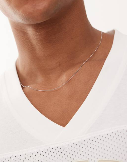 Faded Future thin box chain necklace in silver