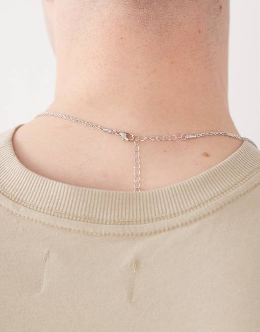 Faded Future Thin Rope Chain Necklace In Silver