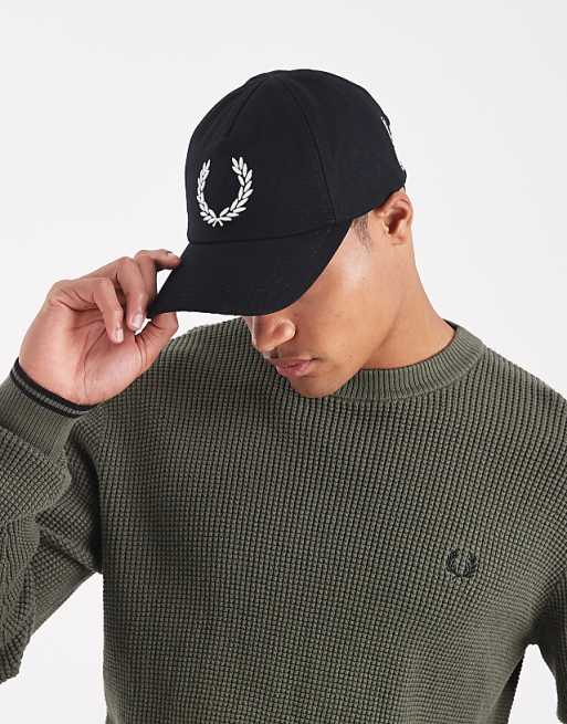 Fred Perry bold logo cap in black