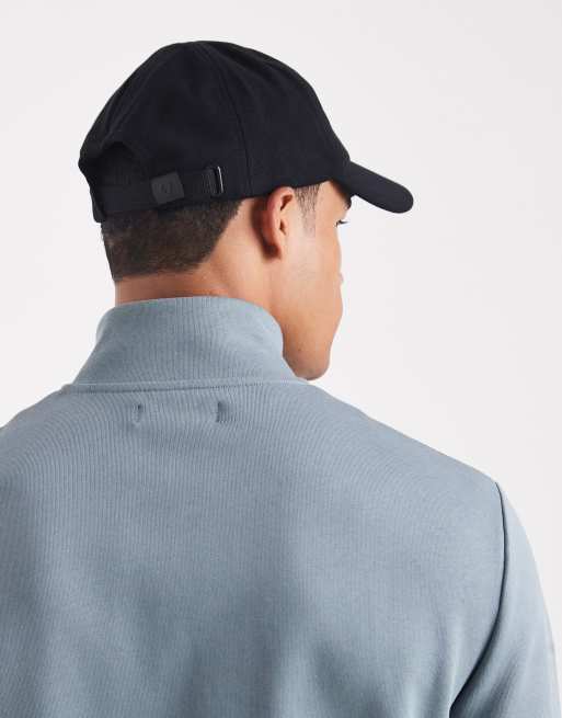 Fred Perry Pique Cap In Black