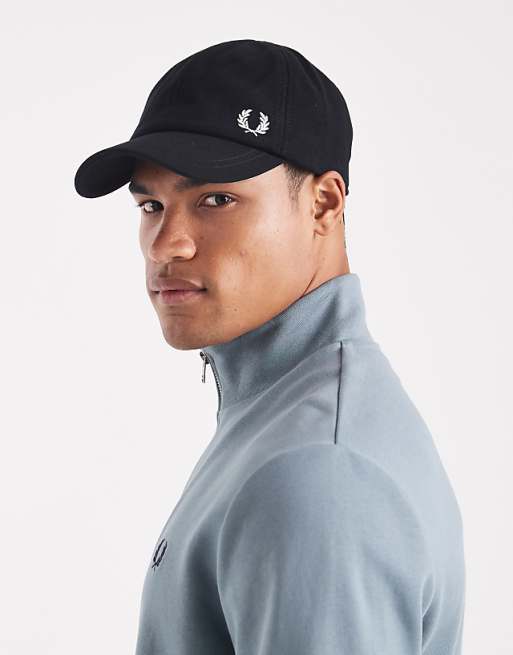 Fred Perry pique cap in black