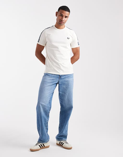 Fred Perry Tape Ringer T-shirt In White