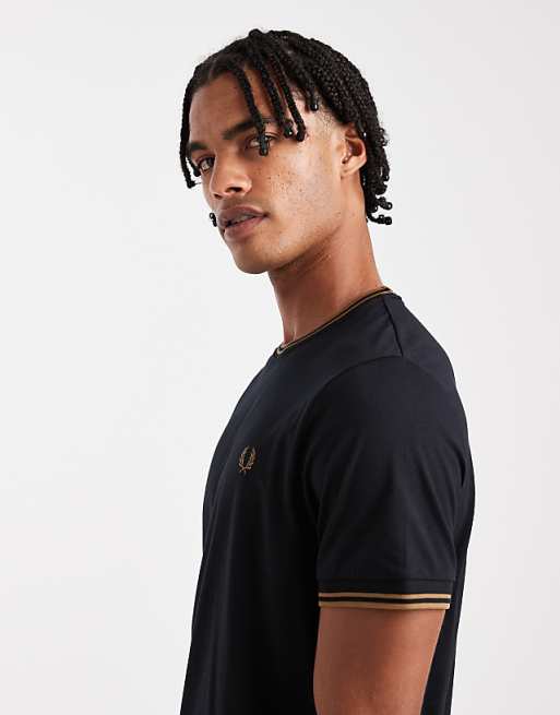 Fred Perry Twin Tipped T-shirt In Black