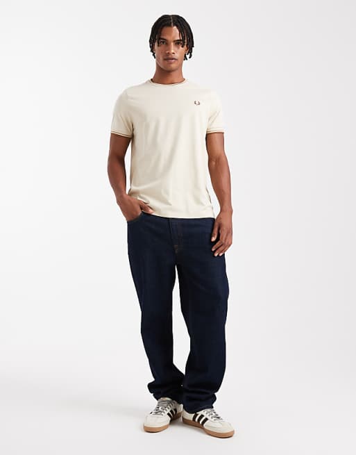 Fred Perry Twin Tipped T-shirt In Cream