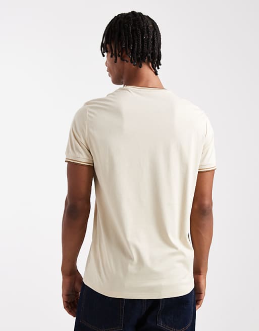 Fred Perry Twin Tipped T-shirt In Cream