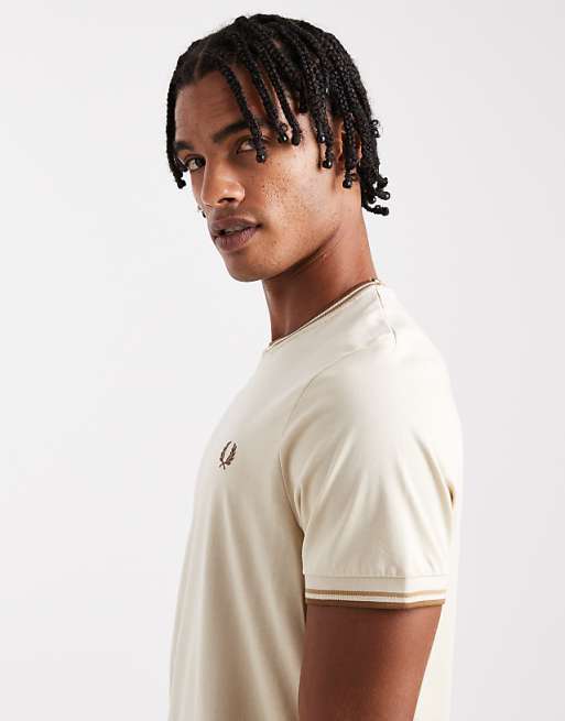 Fred Perry Twin Tipped T-shirt In Cream