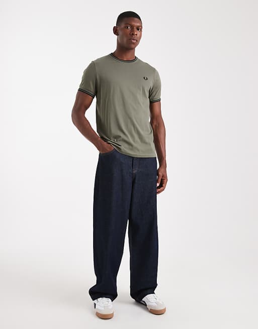 Fred Perry Twin Tipped T-shirt In Khaki