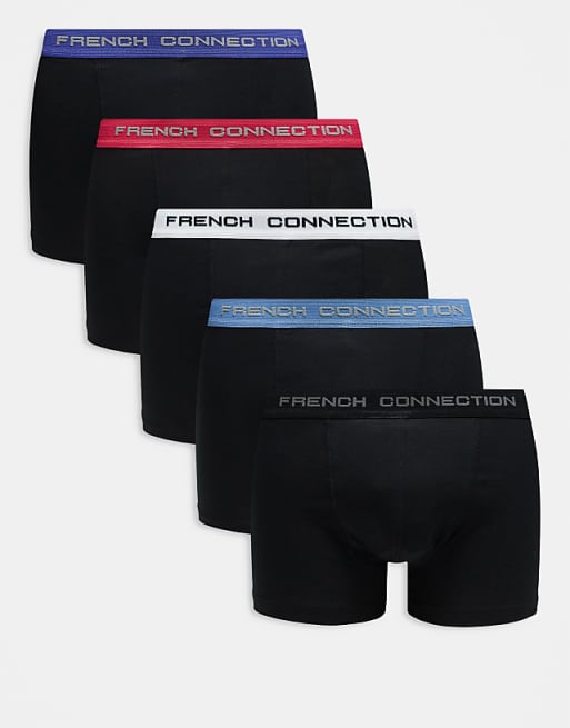 French Connection 5 pack cotton boxers in blue