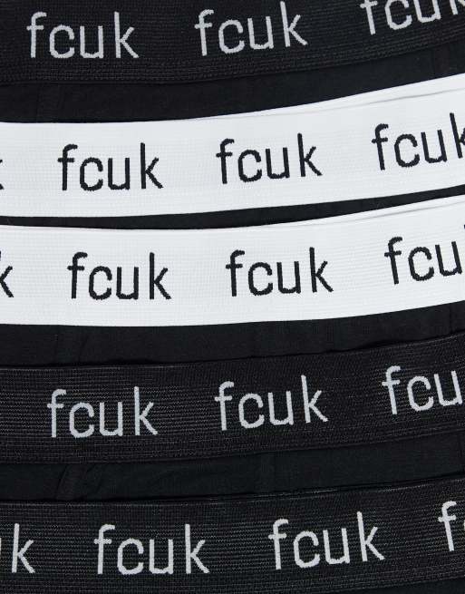 French Connection 5 Pack Fcuk Cotton Stretch Boxers In White