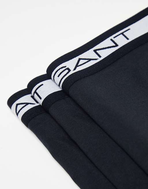 GANT 3 Pack Trunks With Logo Waistband In Black