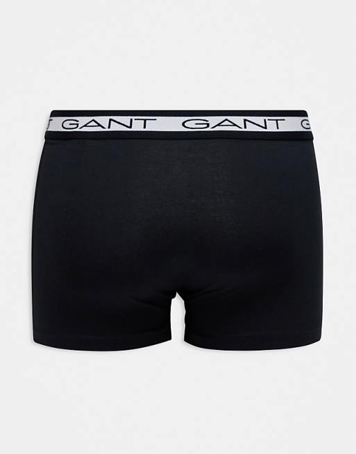 GANT 3 Pack Trunks With Logo Waistband In Black