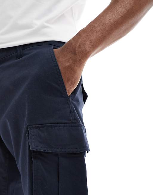GANT Relaxed Fit Twill Cargo Shorts In Navy