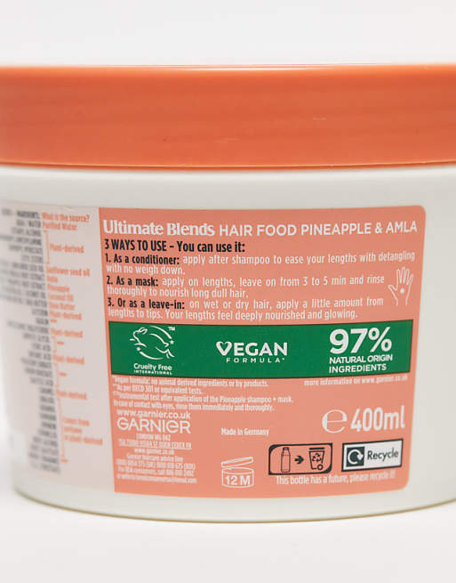 Garnier Ultimate Blends Glowing Lengths Hair Food Pineapple & Amla 3-in-1 Hair Mask Treatment 400ml