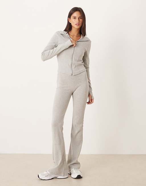 Gina Tricot co-ord jacket & flare trousers in light grey