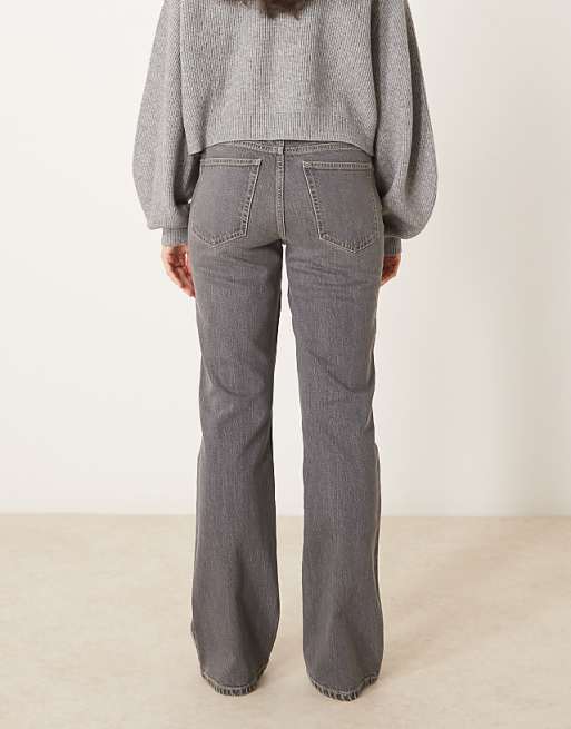 Gina Tricot Mid Rise Bootcut Stretch Jeans In Washed Grey